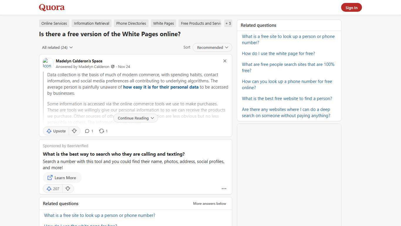 Is there a free version of the White Pages online? - Quora